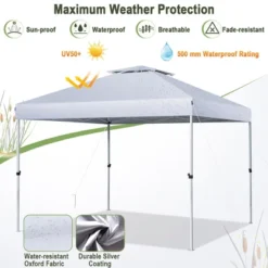 Costway 2-Tier 10' X 10' Pop-up Canopy Tent Instant Gazebo Adjustable Carry Bag With Wheel -Coleman Camp Shop GUEST 00980fbe ace7 4b61 b886 bd276d517dc7