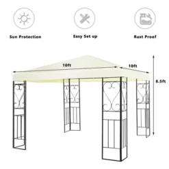 Costway 10'x10' Patio Gazebo Canopy Tent Steel Frame Shelter Patio Party Awning -Coleman Camp Shop GUEST 00e284d4 a3ba 43d5 b6b0 1f7eb7fa9bc2