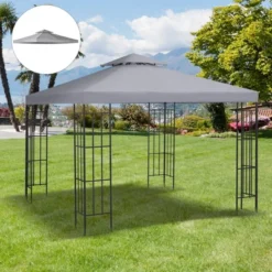Outsunny 10' X 10' Gazebo Replacement Canopy 2 Tier Top UV Cover Pavilion Garden Patio Outdoor(TOP ONLY) -Coleman Camp Shop GUEST 03646465 bf46 4504 a3a5 298fba32f150