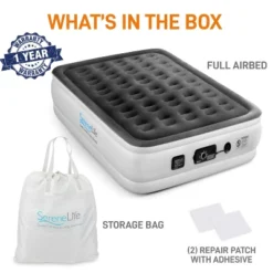 SereneLife Full Size Inflatable Premium Airbed Flocked PVC Mattress For Travel & Camping W/ Internal AC Pump, Storage Bag, & 2 Repair Patches (2 Pack) 8 SereneLife Full Size Inflatable Premium Airbed Flocked PVC Mattress For Travel & Camping W/ Internal AC Pump, Storage Bag, & 2 Repair Patches (2 Pack) -Coleman Camp Shop GUEST 04ab2da1 1bcb 4325 bcaa 47c11a3d4679