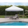 Z-Shade 10 X 10 Foot Peak Straight Leg Portable Instant Shade Tent Outdoor Canopy With Reliable Stakes, Steel Frame, And Carrying Bag, White