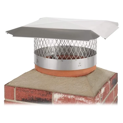 Draft King SS815U Single Flue Round 24 Gauge Slip-In Chimney Cover For 13.5"-14.5" Masonry Chimneys With Expanded Metal Mesh And Welded Legs 5 Draft King SS815U Single Flue Round 24 Gauge Slip-In Chimney Cover For 13.5"-14.5" Masonry Chimneys With Expanded Metal Mesh And Welded Legs - Image 3