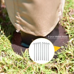 Costway Outdoor 2-Tier 10'x10' Gazebo Canopy Shelter Awning Tent Patio Garden Screw-free Structure Brown -Coleman Camp Shop GUEST 0ba420b8 eb67 418e b5aa 6dd0128be13c