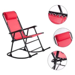 Costway Folding Zero Gravity Rocking Chair Rocker Porch Outdoor Patio Headrest Red -Coleman Camp Shop GUEST 0f395454 ea97 40ae bca9 eaea62dd1b11