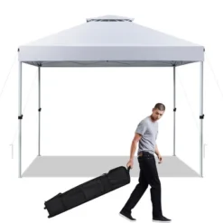 Costway 2-Tier 10' X 10' Pop-up Canopy Tent Instant Gazebo Adjustable Carry Bag With Wheel -Coleman Camp Shop GUEST 1117ab7a 6a46 4c0d 8547 22b1901e2b33