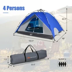 Costway 4 Person Instant Pop-up Camping Tent 2-in-1 Double-Layer Waterproof Tent -Coleman Camp Shop GUEST 13afcd4c 2ed3 4d5d bed5 c3a8ac59102d