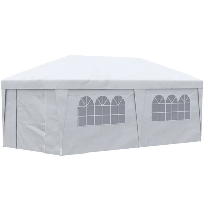 Outsunny 19' X 10' Large Party Tent, Height Adjustable Pop Up Canopy With Weight Bags And Wheeled Carry Bag 5 Outsunny 19' X 10' Large Party Tent, Height Adjustable Pop Up Canopy With Weight Bags And Wheeled Carry Bag - Image 3