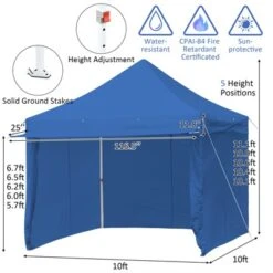 Tangkula 10x10ft Pop Up Tent, 4 Height Adjustment Folding Camping Tent With Awning -Coleman Camp Shop GUEST 18a693f0 e001 4179 96a7 6701cde34a86