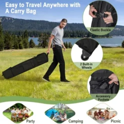 Costway 2-Tier 10' X 10' Pop-up Canopy Tent Instant Gazebo Adjustable Carry Bag With Wheel -Coleman Camp Shop GUEST 18c545d9 54c8 473d 9b69 8c628b0283d5