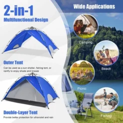 Costway 4 Person Instant Pop-up Camping Tent 2-in-1 Double-Layer Waterproof Tent -Coleman Camp Shop GUEST 1ceab479 3e17 4805 81f7 e5b4ee0d50fd