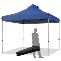 Tangkula 10' X 10' Pop Up Canopy Tent Easy Set-up Outdoor Tent Commercial Instant Shelter W/ 3 Adjustable Heights Blue/Grey/White -Coleman Camp Shop GUEST 2009228f f706 41bb 86d6 3397fc66e994