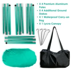 Costway Family Beach Tent Canopy W/ 4 Poles Sandbag Anchors 7'x7' UPF50+ Green -Coleman Camp Shop GUEST 20e47d56 db14 461f bda9 82ca185fbd30