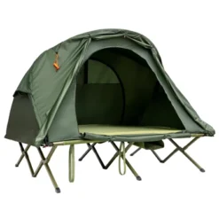 Tangkula 2-Person Folding Camping Tent Cot Outdoor Elevated Tent W/External Cover Green/Gray -Coleman Camp Shop GUEST 22a34b1a d93e 444f 959b b9ccd01851d3