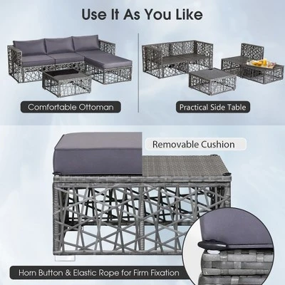 Costway Rocking Chair With PU Cushion Modern Rocker With Rubber Wood Frame Black/Red 5 Costway Rocking Chair With PU Cushion Modern Rocker With Rubber Wood Frame Black/Red - Image 3