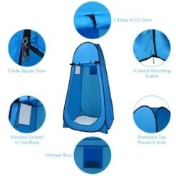 Costway Portable Pop Up Camping Fishing Bathing Shower Toilet Changing Tent Room Blue -Coleman Camp Shop GUEST 27635ca7 3954 409e a7dc 1cb093516fe9