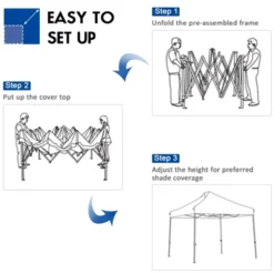 Tangkula 10' X 10' Pop Up Canopy Tent Easy Set-up Outdoor Tent Commercial Instant Shelter W/ 3 Adjustable Heights Blue/Grey/White -Coleman Camp Shop GUEST 288c41f3 613d 481e b683 8daaa877bcac