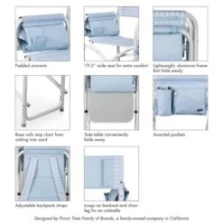 Picnic Time Outdoor Directors Chair - Mod Denim Stripes -Coleman Camp Shop GUEST 2b6beebe 1875 44f8 9065 28b68aa67a5a