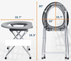 Alpcour Portable Toilet Seat - Compact Indoor & Outdoor Commode With Bag Hooks & Travel Bag