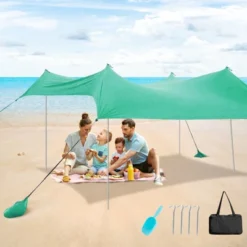 Costway Family Beach Tent Canopy W/4 Poles Sandbag Anchors 10'x9' UPF50+ Purple/Green/Blue -Coleman Camp Shop GUEST 31a5614e 28a0 43a3 a3bf 6e6cb850a1d8