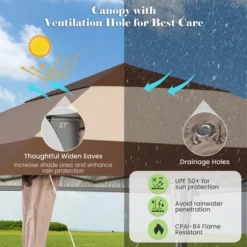 Costway 13'x13' Patio Pop-Up Gazebo Canopy Tent Portable Instant Sun Shelter Coffee -Coleman Camp Shop GUEST 353af22e 0a23 4856 908f 719726701957