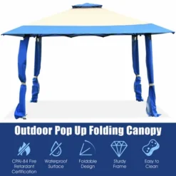 Costway 13'x13' Gazebo Canopy Shelter Awning Tent Patio Garden Outdoor Companion Blue -Coleman Camp Shop GUEST 357fd8f4 e78a 4396 b9a8 9248fc2c58c7