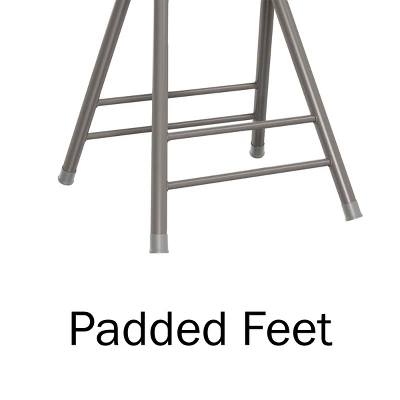 Trademark Home Heavy-Duty 24-Inch Folding Stools With Padded Seats, Gray, Set Of 2 6 Trademark Home Heavy-Duty 24-Inch Folding Stools With Padded Seats, Gray, Set Of 2 - Image 4