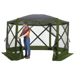 Lightspeed Outdoors Pop-Up 6-Sided Screen Shelter, Camping Gazebo, Green -Coleman Camp Shop GUEST 388a0a20 6dcf 4680 91d1 9500f6121116