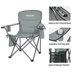 KingCamp Padded Folding Lounge Chairs With Built-In Cupholder, Insulated Cooler Sleeve, And Side Storage Pocket For Indoor & Outdoors, Grey (2 Pack) -Coleman Camp Shop GUEST 3b6d7ea1 6b45 4497 aef1 6b793e511704