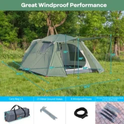 Costway 4-6 Person Camping Tent Waterproof Family Large Double-Layer Tents W/Front Porch -Coleman Camp Shop GUEST 3fafc424 d517 4780 866f 7538f042b755
