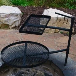 Sunnydaze Decor Sunnydaze Outdoor Camping Or Backyard Steel Adjustable Cooking Grilling Fire Pit BBQ Stake With 2 Swivel Swing Grates -Coleman Camp Shop GUEST 423eed8e 58e6 4f77 b038 994114be7793