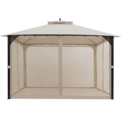 Costway 12' X 10' Outdoor Patio Gazebo Canopy Shelter Double Top Sidewalls Netting Brown Beige 20 Costway 12' X 10' Outdoor Patio Gazebo Canopy Shelter Double Top Sidewalls Netting Brown Beige -Coleman Camp Shop GUEST 453978ab 17d0 4537 9b94 e77860fc86e4
