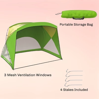 Beach Tent Sun Shelter - Sport Umbrella - UV Protection And Water-Resistant With Carry Bag – Shade Canopy For Families By Wakeman Outdoors (Green) 4 Beach Tent Sun Shelter - Sport Umbrella - UV Protection And Water-Resistant With Carry Bag – Shade Canopy For Families By Wakeman Outdoors (Green) - Image 2