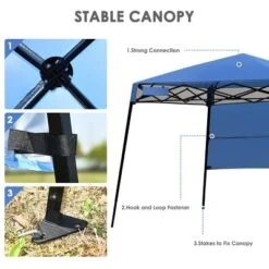 Tangkula 7x7 FT Pop-up Canopy Portable Outdoor Offset Tent W/Carry Bag Blue/White/Grey -Coleman Camp Shop GUEST 476eb9f7 d911 43fd aff8 d8d16c5cc9cf