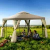 Costway Outdoor 10'x10' Gazebo Canopy Shelter Awning Tent Patio Screw-free Structure Garden -Coleman Camp Shop GUEST 47f6499c 451f 4376 ac61 1596ac712942