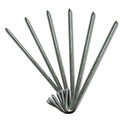 Moose Supply Steel Tent Hook Stakes Heavy Duty Ground Anchor Peg For Tents, Inflatables, Tarps And More, Silver 10 Pack 4 Moose Supply Steel Tent Hook Stakes Heavy Duty Ground Anchor Peg For Tents, Inflatables, Tarps And More, Silver 10 Pack - Image 2