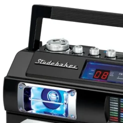 Studebaker 80's Retro Street Bluetooth Boombox With FM Radio, CD Player, LED EQ (SB2145) - Black -Coleman Camp Shop GUEST 4954610a 5a14 4a30 b9ba 296b732bd0e1