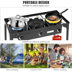 Costway Portable Propane 225,000-BTU 3 Burner Gas Cooker Outdoor Camp Stove BBQ -Coleman Camp Shop GUEST 4b0a6ee4 a111 4bbf bb1e 8720ca06c09b