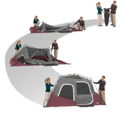 Core Equipment 11'x9' 6 Person Durable Quick Setup Camping Tent With Air Vents, Loft, Rainfly, Room Divider And Carry Bag - Red -Coleman Camp Shop GUEST 4c7afccf 6a71 4442 ba15 ecf9322270f2