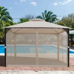 Costway 12' X 10' Outdoor Patio Gazebo Canopy Shelter Double Top Sidewalls Netting Brown Beige 15 Costway 12' X 10' Outdoor Patio Gazebo Canopy Shelter Double Top Sidewalls Netting Brown Beige -Coleman Camp Shop GUEST 4d038f21 cb8f 4957 96a2 d08d7ba83890