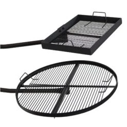 Sunnydaze Decor Sunnydaze Outdoor Camping Or Backyard Steel Adjustable Cooking Grilling Fire Pit BBQ Stake With 2 Swivel Swing Grates -Coleman Camp Shop GUEST 4f14d5cd 0794 4f2b b551 f9761529674b