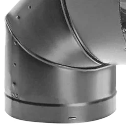 DuraVent DVL 6DVL-E90 6'' Galvanized Steel/Stainless Steel Double Wall Stove Pipe, 90 Degree Elbow Connector For Vent And Exhaust, Black -Coleman Camp Shop GUEST 52acb290 b9b2 46f1 939c b461500eee69
