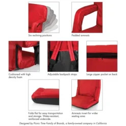 Picnic Time Ventura Stadium Seats - Red -Coleman Camp Shop GUEST 5302e12c d3b7 4208 b91b b3fd1ea2f968