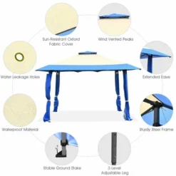 Costway 13'x13' Gazebo Canopy Shelter Awning Tent Patio Garden Outdoor Companion Blue -Coleman Camp Shop GUEST 5529b57b 04ec 4bc0 b144 b9d89a8137ca