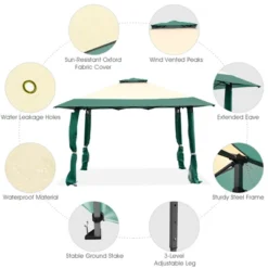 Costway 13'x13' Gazebo Canopy Shelter Awning Tent Patio Garden Green 17 Costway 13'x13' Gazebo Canopy Shelter Awning Tent Patio Garden Green -Coleman Camp Shop GUEST 58234c73 9d55 4430 aa5c b5cc73d2e20e