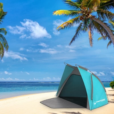 Beach Tent Sun Shelter - Sport Umbrella With UV Protection, Zip Up Porch For Privacy, And Carry Bag - Shade For Families By Wakeman Outdoors 3 Beach Tent Sun Shelter - Sport Umbrella With UV Protection, Zip Up Porch For Privacy, And Carry Bag - Shade For Families By Wakeman Outdoors