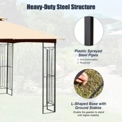 Costway 10' X 10' Patio Canopy Gazebo Outdoor 2-Tier Steel Tent Heavy-Duty L-Shaped 16 Costway 10' X 10' Patio Canopy Gazebo Outdoor 2-Tier Steel Tent Heavy-Duty L-Shaped -Coleman Camp Shop GUEST 5afd4d6a 8a1f 4d00 bfb9 d6bf77e50f13