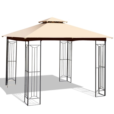 Costway 10' X 10' Patio Canopy Gazebo Outdoor 2-Tier Steel Tent Heavy-Duty L-Shaped 11 Costway 10' X 10' Patio Canopy Gazebo Outdoor 2-Tier Steel Tent Heavy-Duty L-Shaped - Image 9