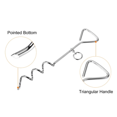 Unique Bargains Tent Stake Spiral Stainless Steel Heavy Load Ground Spike Tie Down Peg 4 Unique Bargains Tent Stake Spiral Stainless Steel Heavy Load Ground Spike Tie Down Peg - Image 2