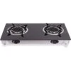 Barton 2 Burner Glass Cooktop Auto Ignition Stove Infrared Flame Ceramic Head With Regulator, Black