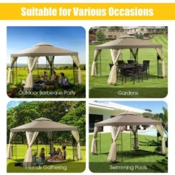 Costway Outdoor 10'x10' Gazebo Canopy Shelter Awning Tent Patio Screw-free Structure Garden -Coleman Camp Shop GUEST 5f9c5b16 050a 49f3 8331 0f82e0bd747a